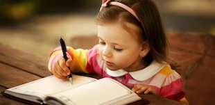 Little Girl Writing